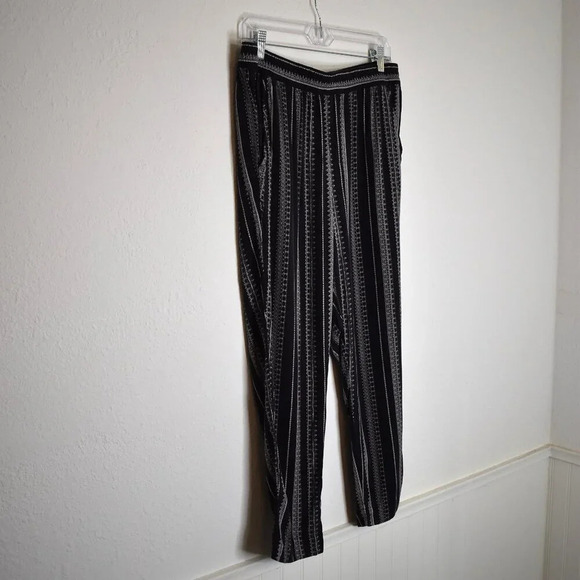 Jessica Simpson Tribal Ankle Pants Sz M Pull On Elastic Waist Pull On Neutral - Picture 4 of 16